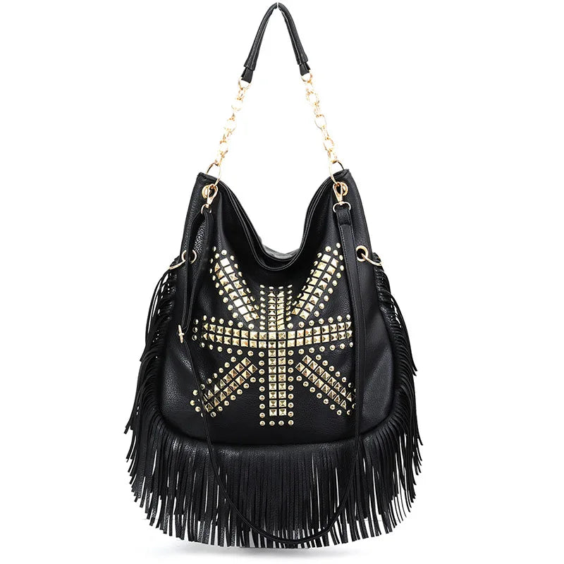 Studed Union Jack Tassel Detail tote Handbag | Reigned