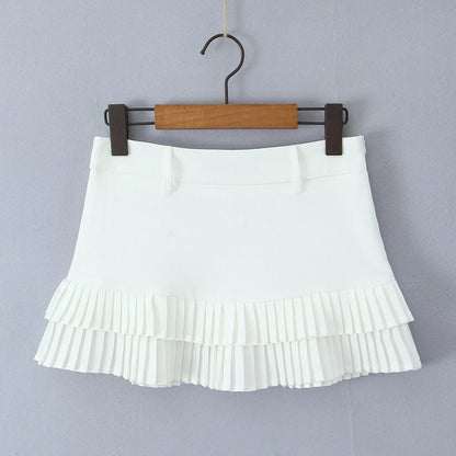 Low Rise Statement Piece Pleated Mini Skirt