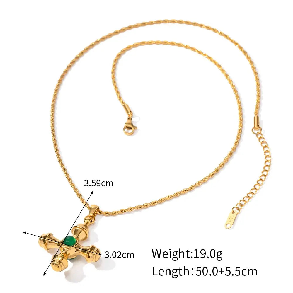 vintage Chunky cross necklace