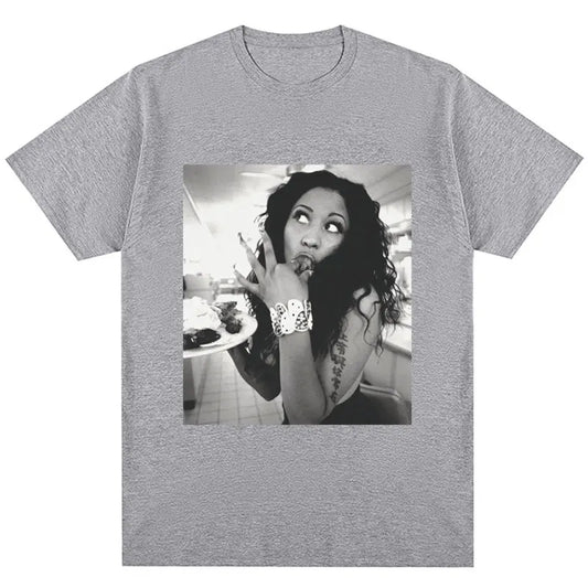 Nicki Black and White Print Graphic T-Shirt