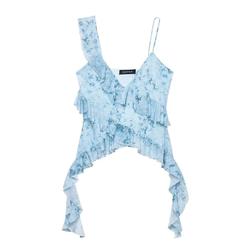 Ruffle Detail A-symmetrical Cami top | Reigned