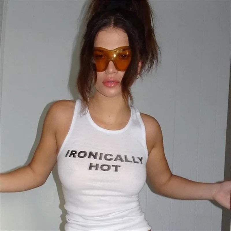 Ironically Hot Tight Fit Tank Top | Reigned