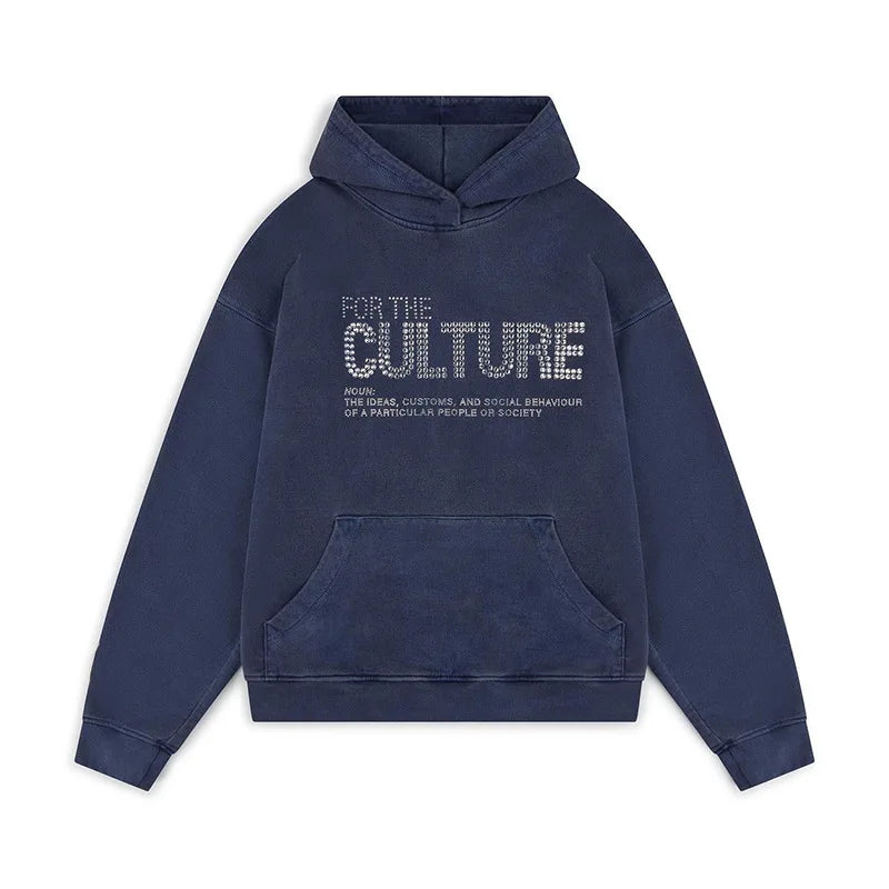 For The Culture Gem Embellished Graphic Hoodie