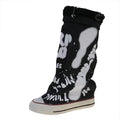 Graffiti Detail Long Canvas Sneakers | Reigned