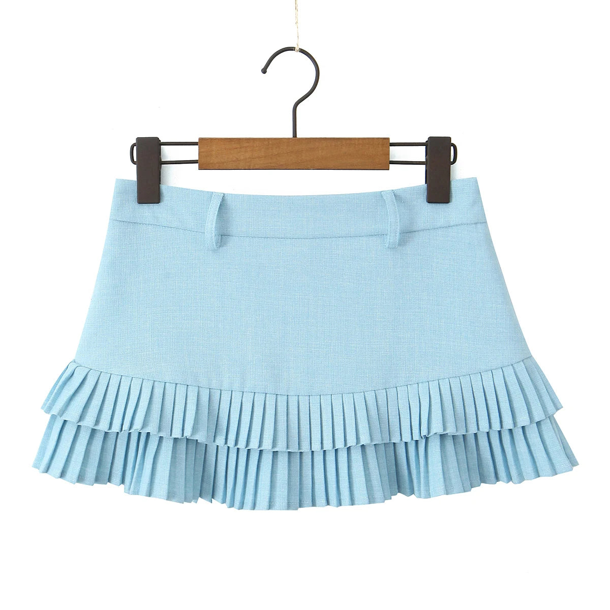 Low Rise Statement Piece Pleated Mini Skirt