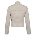 Vintage Style Cropped Turtleneck Cargo Jacket