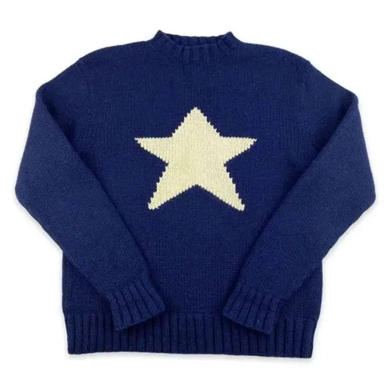 Star print knitted sweater reigned