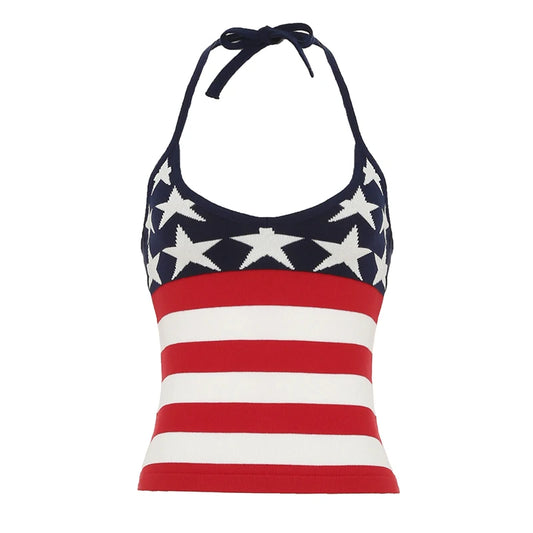Stars & Stripes Backless Halter Top | Reigned