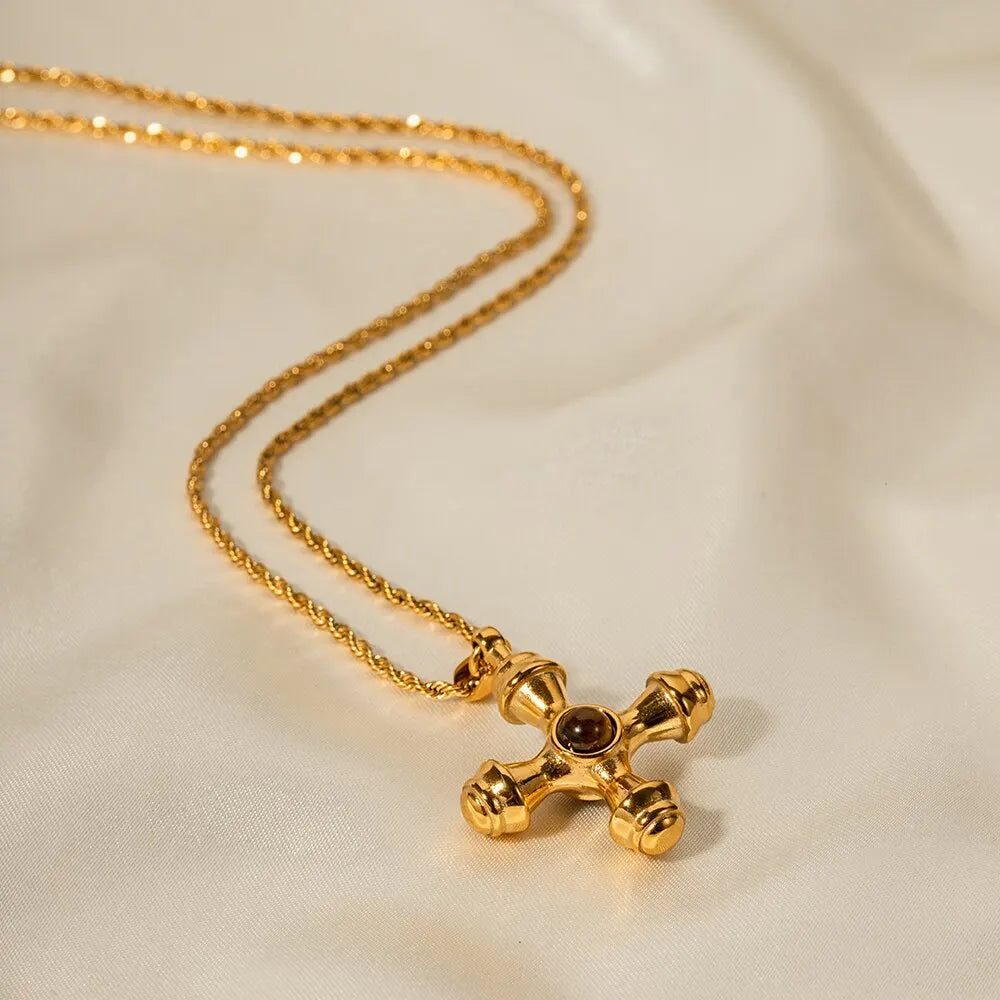 vintage Chunky cross necklace