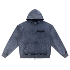 Reigned Snow Wash Oversized Zip-Up Hoodie