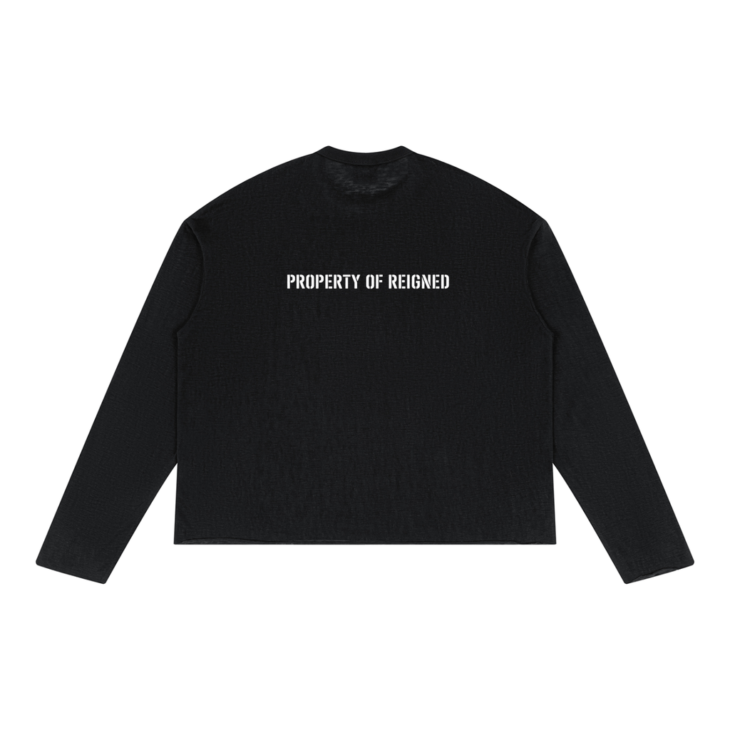 Raw Edge Long Sleeve Translucent T-Shirt