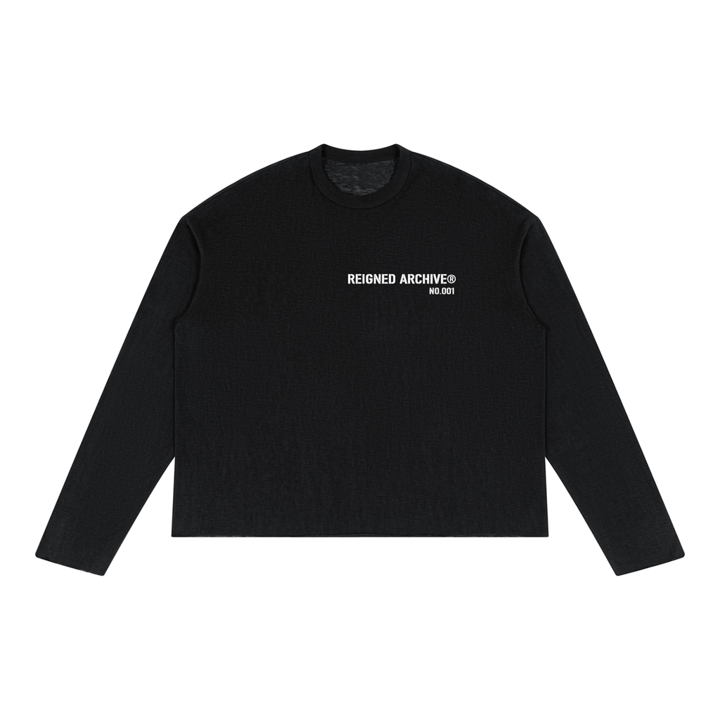 Raw Edge Long Sleeve Translucent T-Shirt