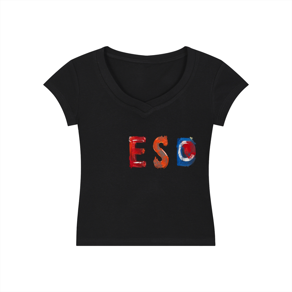 Eso - Teric Wrap Around V-Neck Baby Tee